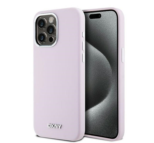 DKNY Liquid Silicone Small Metal Logo iPhone 14 Pro Max Magsafe hátlap tok, rózsaszín, DKHMP14XSMCHLP -  iPhone 14 Pro Max tok a Domshop kínálatából