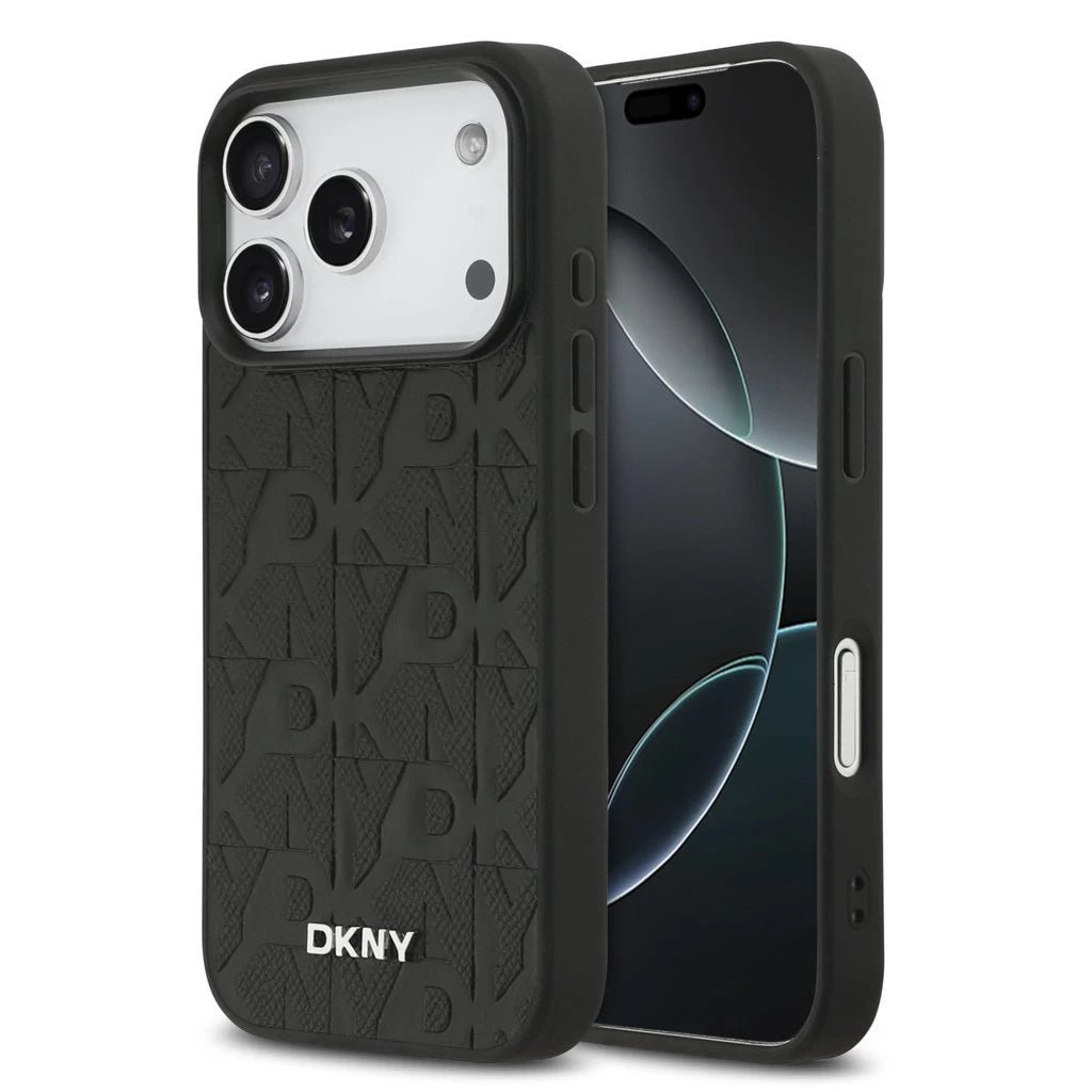DKNY PU Leather Grid Pattern Magsafe tok iPhone 17 Pro készülékhez fekete -  iPhone 17 Pro tok a Domshop kínálatából