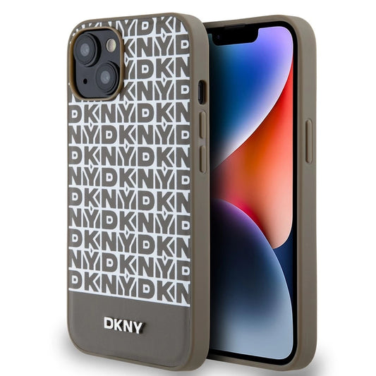DKNY PU Leather Repeat Pattern Bottom Stripe MagSafe tok iPhone 14 készülékhez barna -  iPhone 13/14 tok a Domshop kínálatából