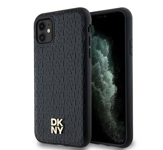 DKNY PU Leather Repeat Pattern Stack Logo Apple iPhone 11 Magsafe kompatibilis hátlap tok, fekete -  iPhone 11 tok a Domshop kínálatából