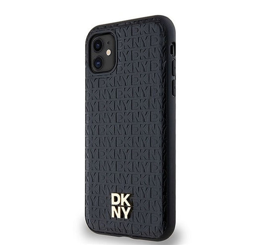 DKNY PU Leather Repeat Pattern Stack Logo Apple iPhone 11 Magsafe kompatibilis hátlap tok, fekete -  iPhone 11 tok a Domshop kínálatából