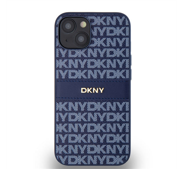 DKNY PU Leather Repeat Pattern Tonal Stripe Apple iPhone 14 hátlap tok, kék -  iPhone 13/14 tok a Domshop kínálatából