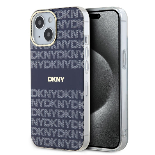 DKNY PU Leather Repeat Pattern Tonal Stripe iPhone 14 tok, kék -  iPhone 13/14 tok a Domshop kínálatából