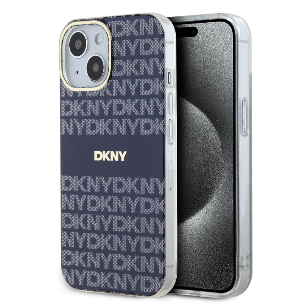 DKNY PU Leather Repeat Pattern Tonal Stripe iPhone 14 tok, kék -  iPhone 13/14 tok a Domshop kínálatából