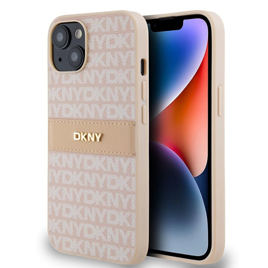 DKNY PU Leather Repeat Pattern Tonal Stripe tok iPhone 14 készülékhez rózsaszín -  iPhone 13/14 tok a Domshop kínálatából