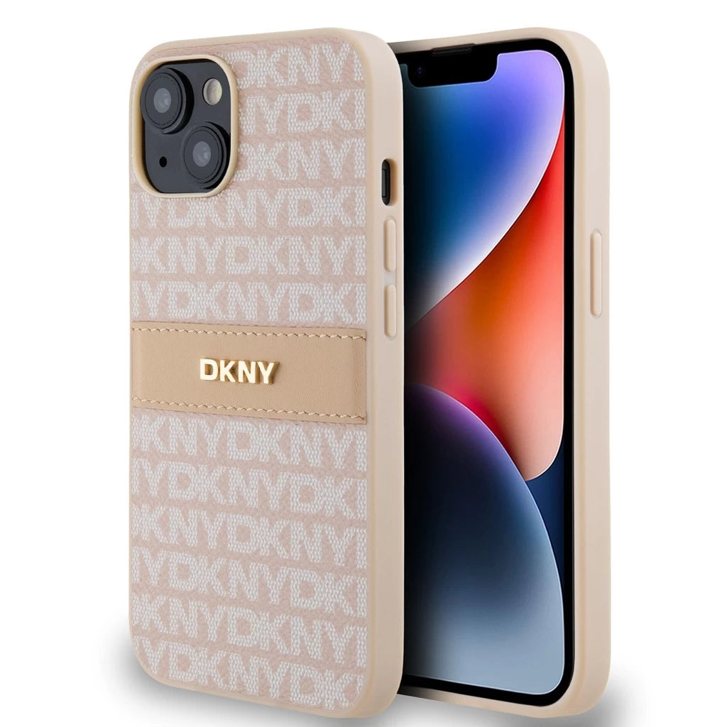 DKNY PU Leather Repeat Pattern Tonal Stripe tok iPhone 14 készülékhez rózsaszín -  iPhone 13/14 tok a Domshop kínálatából