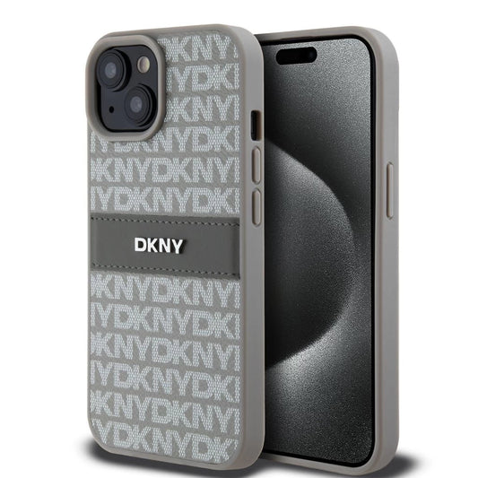 DKNY PU Leather Repeat Pattern Tonal Stripe tok iPhone 15 készülékhez bézs -  iPhone 15 tok a Domshop kínálatából