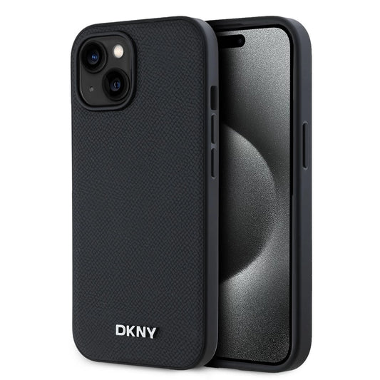 DKNY PU Leather Silver Metal Logo Magsafe tok iPhone 13 készülékhez fekete -  iPhone 13/14 tok a Domshop kínálatából