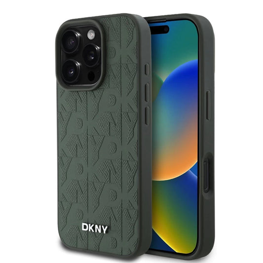 DKNY PU bőr Grid Pattern Magsafe tok iPhone 16 Pro Max készülékhez zöld -  iPhone 16 Pro Max tok a Domshop kínálatából