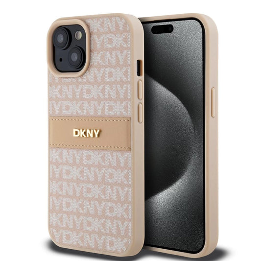 DKNY PU bőr Repeat Pattern Tonal Stripe tok iPhone 15 készülékhez rózsaszín -  iPhone 15 tok a Domshop kínálatából