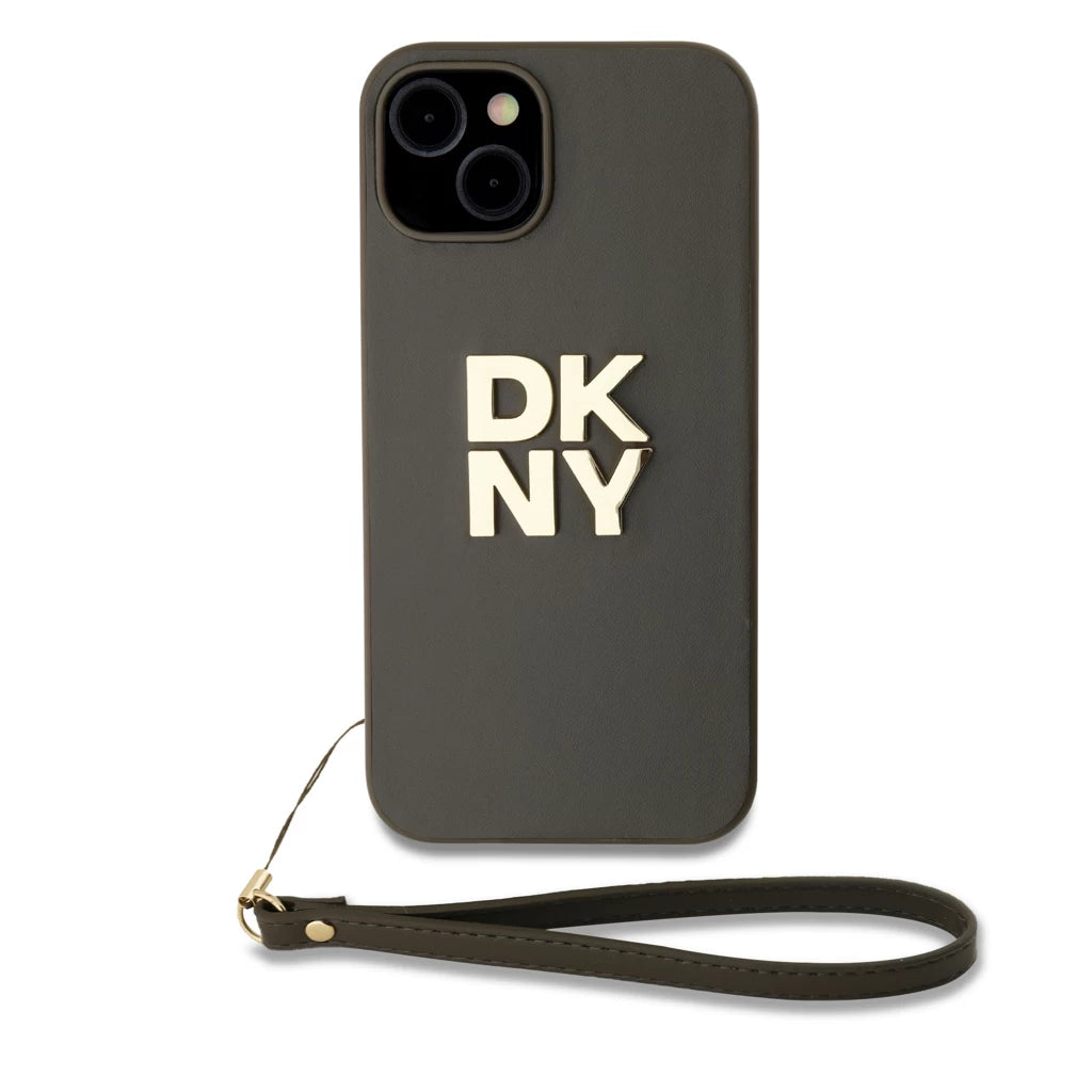 DKNY PU bőr Stack Logo csuklópántos tok iPhone 14 készülékhez barna -  iPhone 13/14 tok a Domshop kínálatából