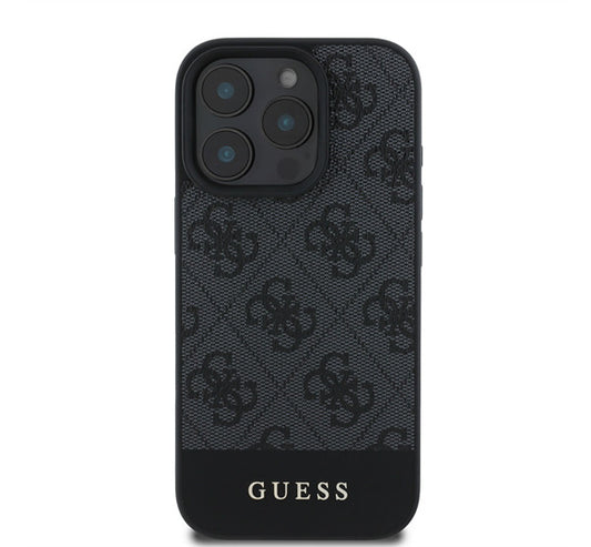 Guess 4G Bottom Stripe Apple iPhone 16 Pro hátlap tok, szürke UHCP16LG4GLGR -  iPhone 16 Pro tok a Domshop kínálatából