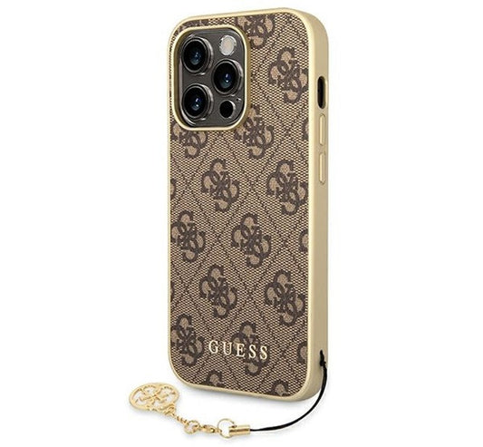 Guess 4G Charms Apple iPhone 14 Pro hátlap tok , barna -  iPhone 14 Pro tok a Domshop kínálatából