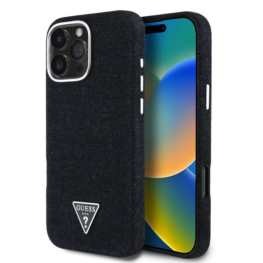 Guess Denim Triangle Logo MagSafe tok iPhone 16 Pro készülékhez fekete -  iPhone 16 Pro tok a Domshop kínálatából