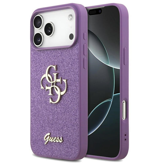 Guess Fixed Glitter Big 4G Apple iPhone 17 Pro Max hátlap tok, csillámos, lila -  iPhone 17 Pro Max tok a Domshop kínálatából
