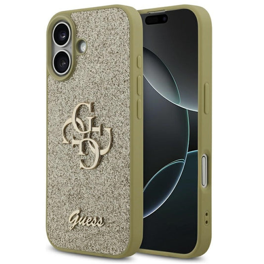 Guess Fixed Glitter Big 4G Apple iPhone 17 hátlap tok, csillámos, arany -  iPhone 17 tok a Domshop kínálatából