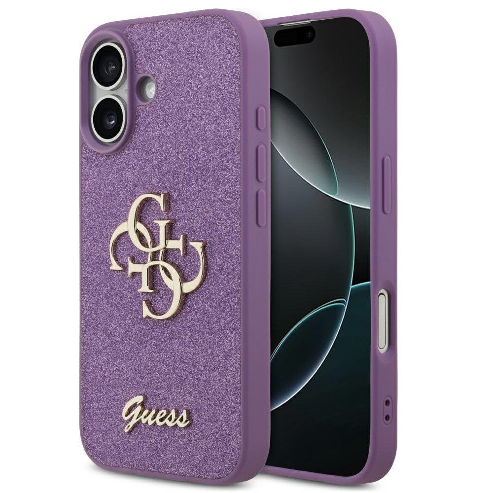 Guess Fixed Glitter Big 4G Apple iPhone 17 hátlap tok, csillámos, lila -  iPhone 17 tok a Domshop kínálatából