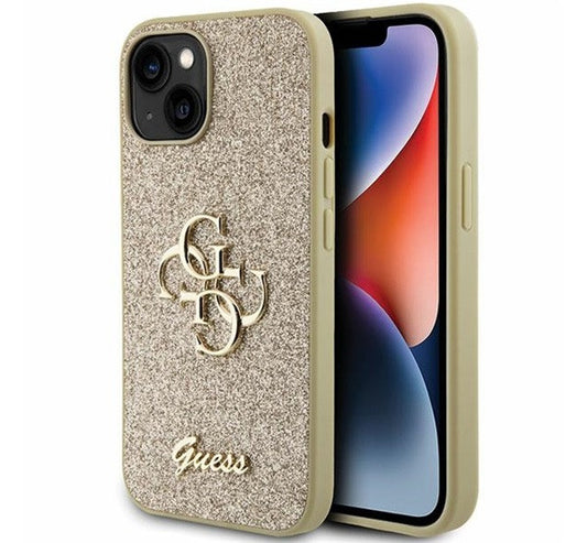 Guess Glitter Script Big 4G Apple iPhone 15 hátlap tok, arany -  iPhone 15 tok a Domshop kínálatából