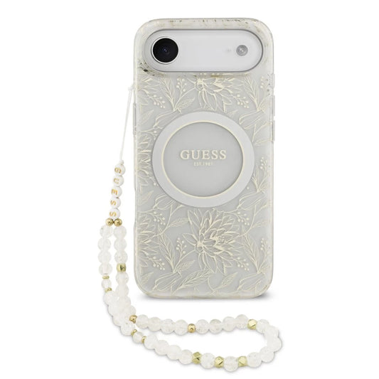 Guess IML Flowers Allover Strap MagSafe tok iPhone 17 Air készülékhez fehér -  iPhone 17 Air tok a Domshop kínálatából