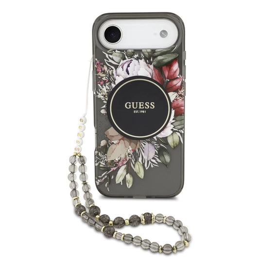 Guess IML Flowers Strap MagSafe tok iPhone 17 Air készülékhez fekete -  iPhone 17 Air tok a Domshop kínálatából