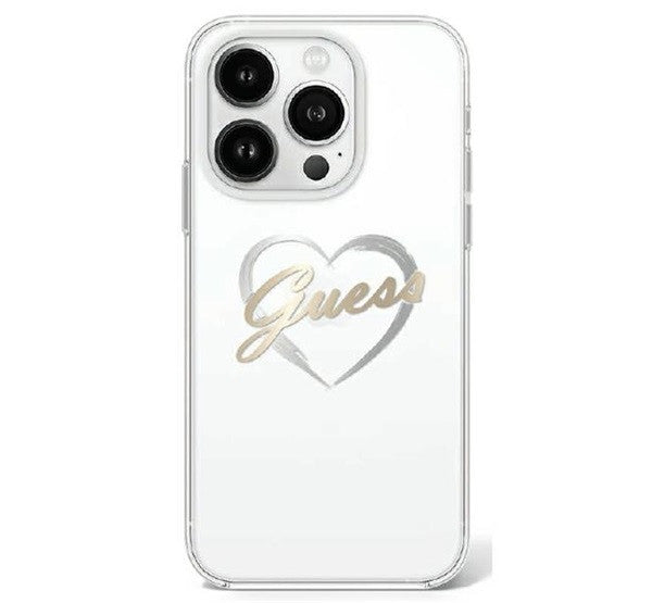 Guess IML Heart iPhone 16 Pro kemény hátlap tok, átlátszó GUHCP16LHCHGSPT -  iPhone 16 Pro tok a Domshop kínálatából