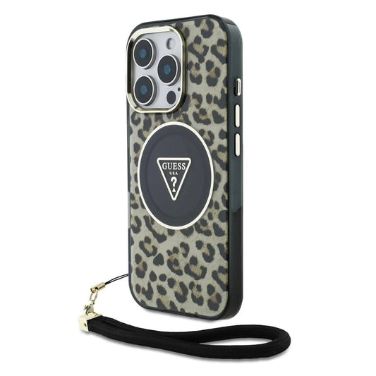 Guess IML Leopard Triangle Logo Strap MagSafe tok iPhone 16 Pro készülékhez barna -  iPhone 16 Pro tok a Domshop kínálatából