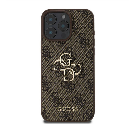 Guess PU 4G Metal Logo Apple iPhone 16 Pro hátlap tok, barna -  iPhone 16 Pro tok a Domshop kínálatából