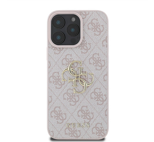 Guess PU 4G Metal Logo Apple iPhone 16 Pro hátlap tok, rózsaszín -  iPhone 16 Pro tok a Domshop kínálatából