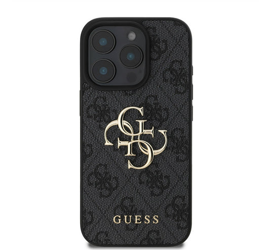 Guess PU 4G Metal Logo Apple iPhone 16 Pro hátlap tok, szürke -  iPhone 16 Pro tok a Domshop kínálatából