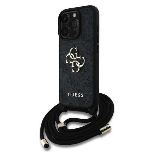 Guess PU 4G Metal Logo Crossbody Strap tok iPhone 16 Pro Max készülékhez fekete -  iPhone 16 Pro Max tok a Domshop kínálatából