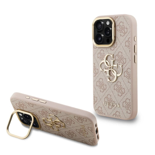 Guess PU 4G Metal Logo Stand Camera Frame tok iPhone 16 Pro Max készülékhez rózsaszín -  iPhone 16 Pro Max tok a Domshop kínálatából