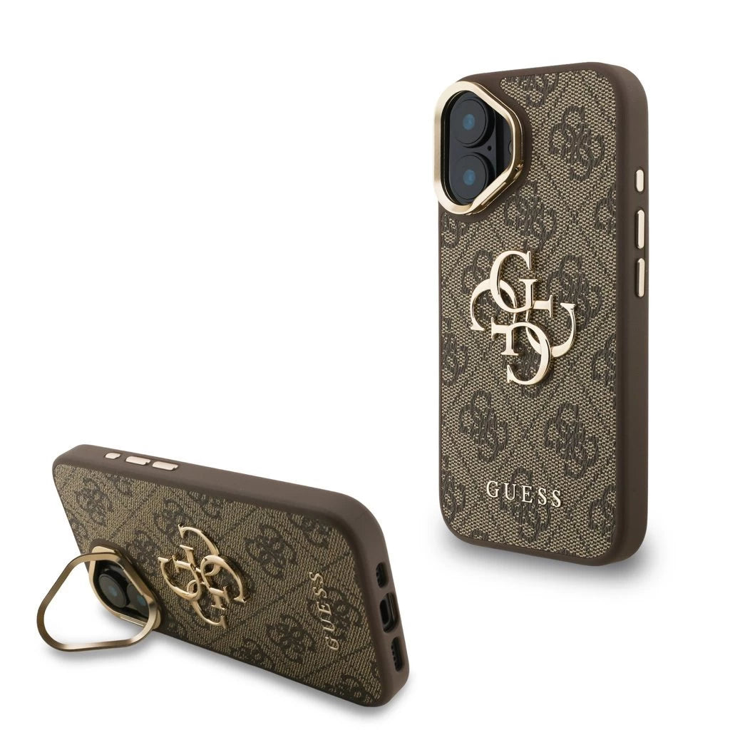 Guess PU 4G Metal Logo Stand Camera Frame tok iPhone 16 készülékhez barna -  iPhone 16 tok a Domshop kínálatából