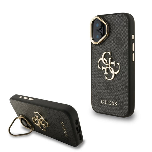 Guess PU 4G Metal Logo Stand Camera Frame tok iPhone 16 készülékhez fekete -  iPhone 16 tok a Domshop kínálatából