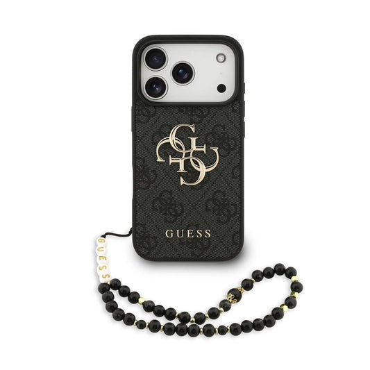 Guess PU 4G Metal Logo Strap hátsó tok iPhone 17 Pro készülékhez fekete -  iPhone 17 Pro tok a Domshop kínálatából
