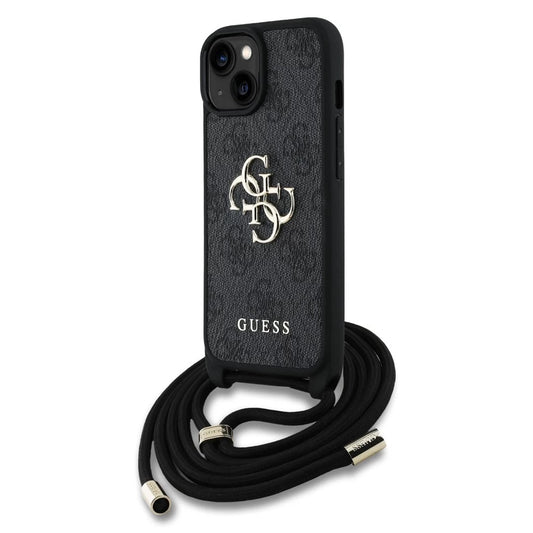 Guess PU 4G Metal Logo vállpántos tok iPhone 15 készülékhez fekete -  iPhone 15 tok a Domshop kínálatából