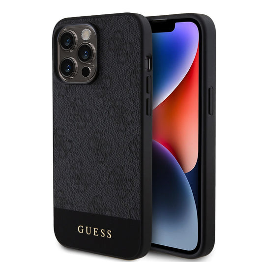 Guess PU 4G Printed Stripe Apple iPhone 15 Pro hátlap tok, fekete -  iPhone 15 Pro tok a Domshop kínálatából