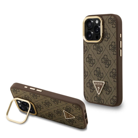 Guess PU 4G Strass Triangle Logo Stand Camera Frame MagSafe Tok iPhone 15 Pro Max készülékhez barna -  iPhone 15 Pro Max tok a Domshop kínálatából