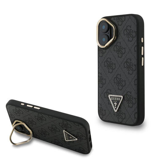 Guess PU 4G Strass Triangle Logo Stand Camera Frame MagSafe Tok iPhone 16 készülékhez fekete -  iPhone 16 tok a Domshop kínálatából