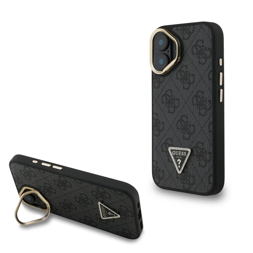 Guess PU 4G Strass Triangle Logo Stand Camera Frame MagSafe Tok iPhone 16 készülékhez fekete -  iPhone 16 tok a Domshop kínálatából
