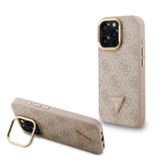 Guess PU 4G Strass Triangle Logo Stand Camera Frame MagSafe tok iPhone 15 Pro készülékhez rózsaszín -  iPhone 15 Pro tok a Domshop kínálatából