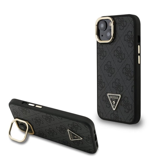 Guess PU 4G Strass Triangle Logo Stand Camera Frame MagSafe tok iPhone 15 készülékhez fekete -  iPhone 15 tok a Domshop kínálatából