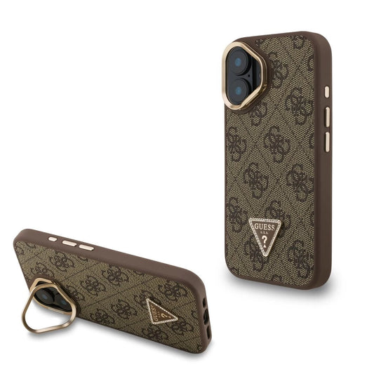 Guess PU 4G Strass Triangle Logo Stand Camera Frame MagSafe tok iPhone 16 készülékhez barna -  iPhone 16 tok a Domshop kínálatából