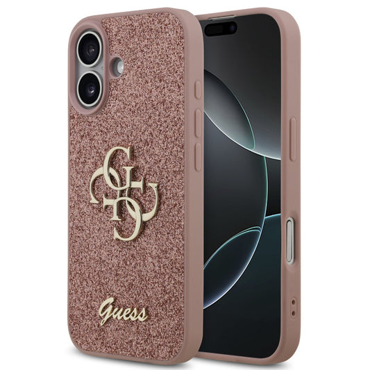 Guess PU Fixed Glitter 4G Metal Logo Apple iPhone 17 hátlap tok, rózsaszín -  iPhone 17 tok a Domshop kínálatából