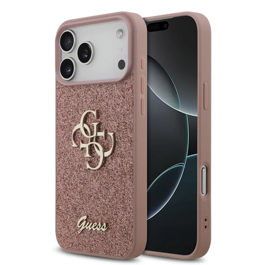 Guess PU Fixed Glitter 4G Metal Logo hátsó tok iPhone 17 Pro Max készülékhez rózsaszín -  iPhone 17 Pro Max tok a Domshop kínálatából