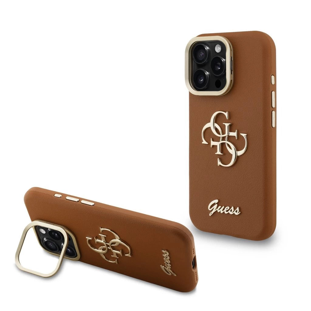 Guess PU Grained 4G Logo Stand Camera Frame tok iPhone 16 Pro készülékhez barna -  iPhone 16 Pro tok a Domshop kínálatából