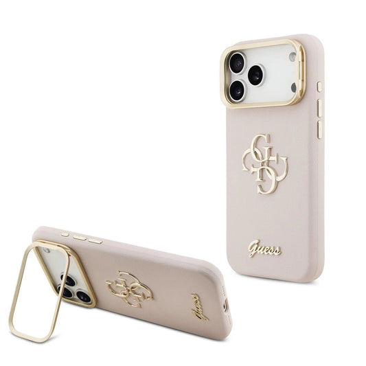Guess PU Grained 4G Logo Stand Camera Frame tok iPhone 17 Pro Max készülékhez rózsaszín -  iPhone 17 Pro Max tok a Domshop kínálatából