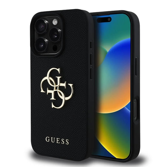 Guess PU Grained 4G Metal Logo tok iPhone 16 Pro készülékhez fekete -  iPhone 16 Pro tok a Domshop kínálatából