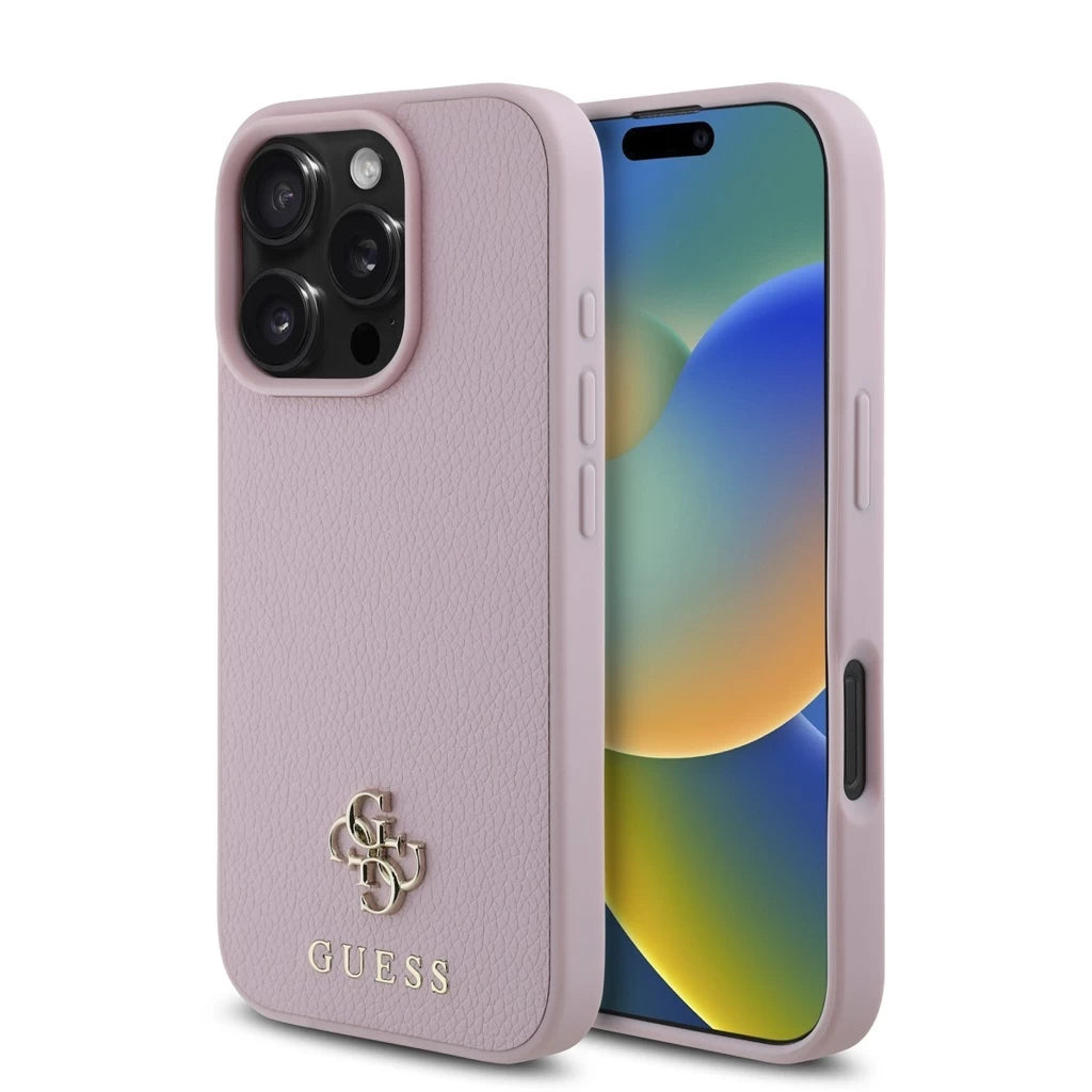 Guess PU Grained 4G Small Metal Logo MagSafe tok iPhone 16 Pro készülékhez rózsaszín -  iPhone 16 Pro tok a Domshop kínálatából