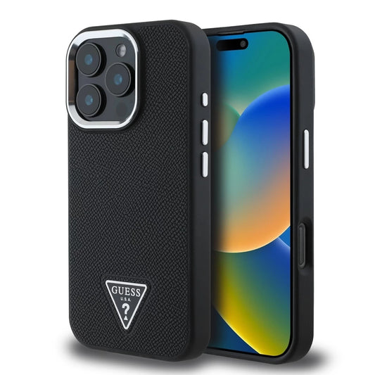 Guess PU Grained Triangle Logo tok iPhone 16 Pro készülékhez fekete -  iPhone 16 Pro tok a Domshop kínálatából