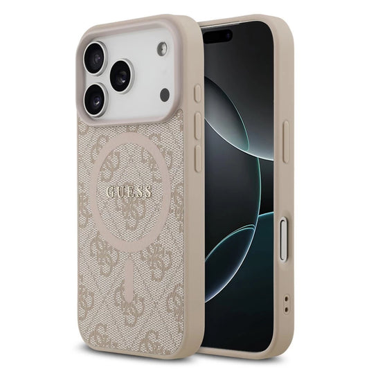 Guess PU Leather 4G Colored Ring MagSafe tok iPhone 17 Pro készülékhez rózsaszín -  iPhone 17 Pro tok a Domshop kínálatából